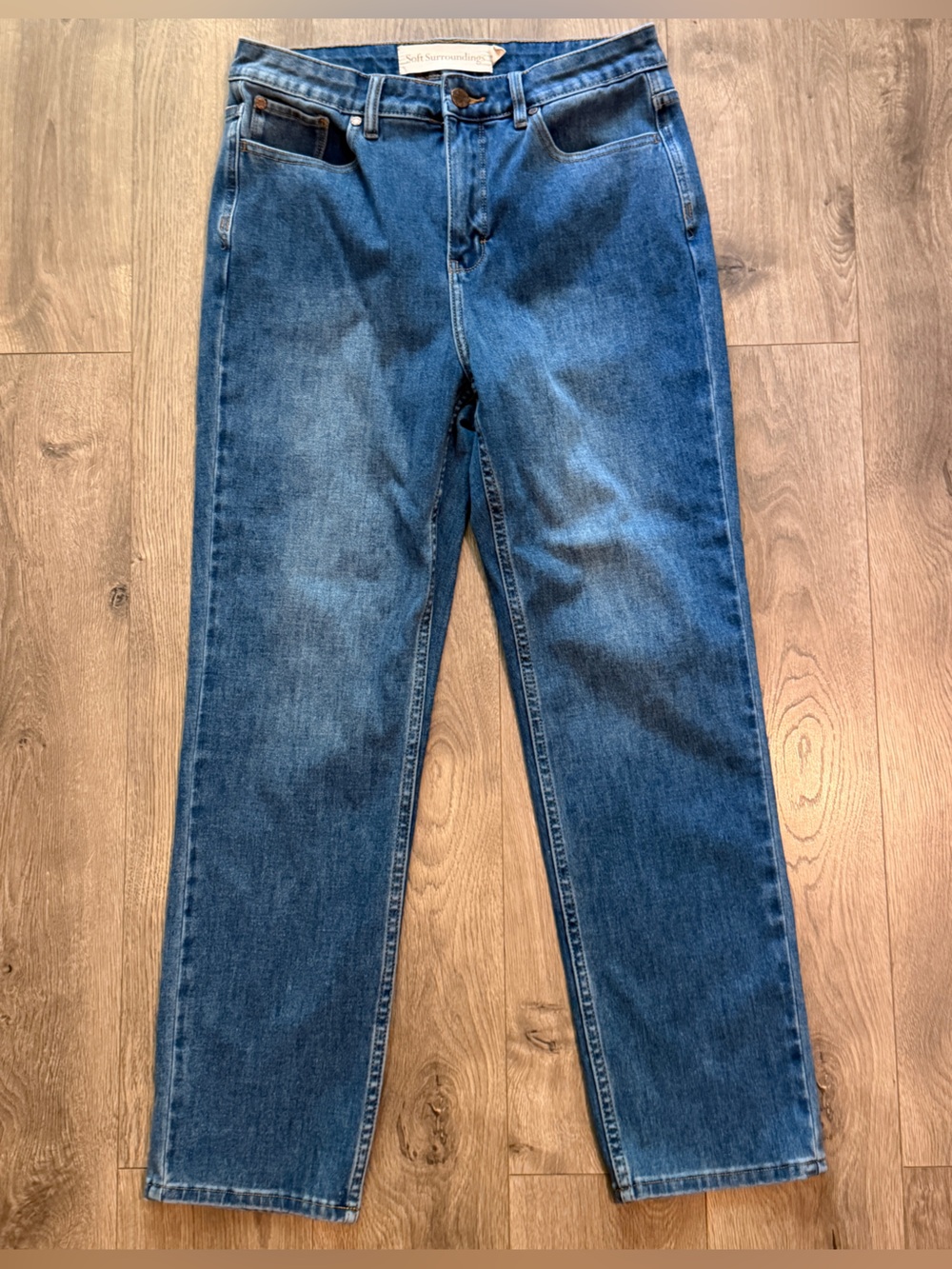 Soft Surroundings Blue Straight Leg Stretch Jeans Women’s Size 8